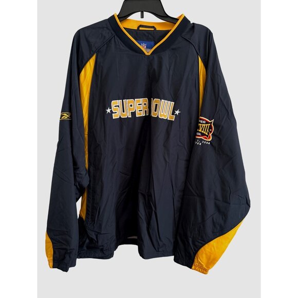 Vintage Reebok NFL Super Bowl XXXVIII Pullover Jacket XL Team Apparel On Field - Picture 1 of 7